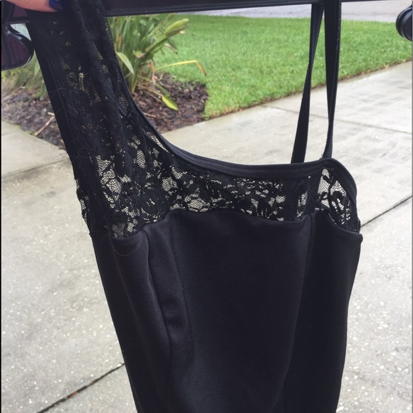 Leotard with slanted lace on top - Picture 1 of 2